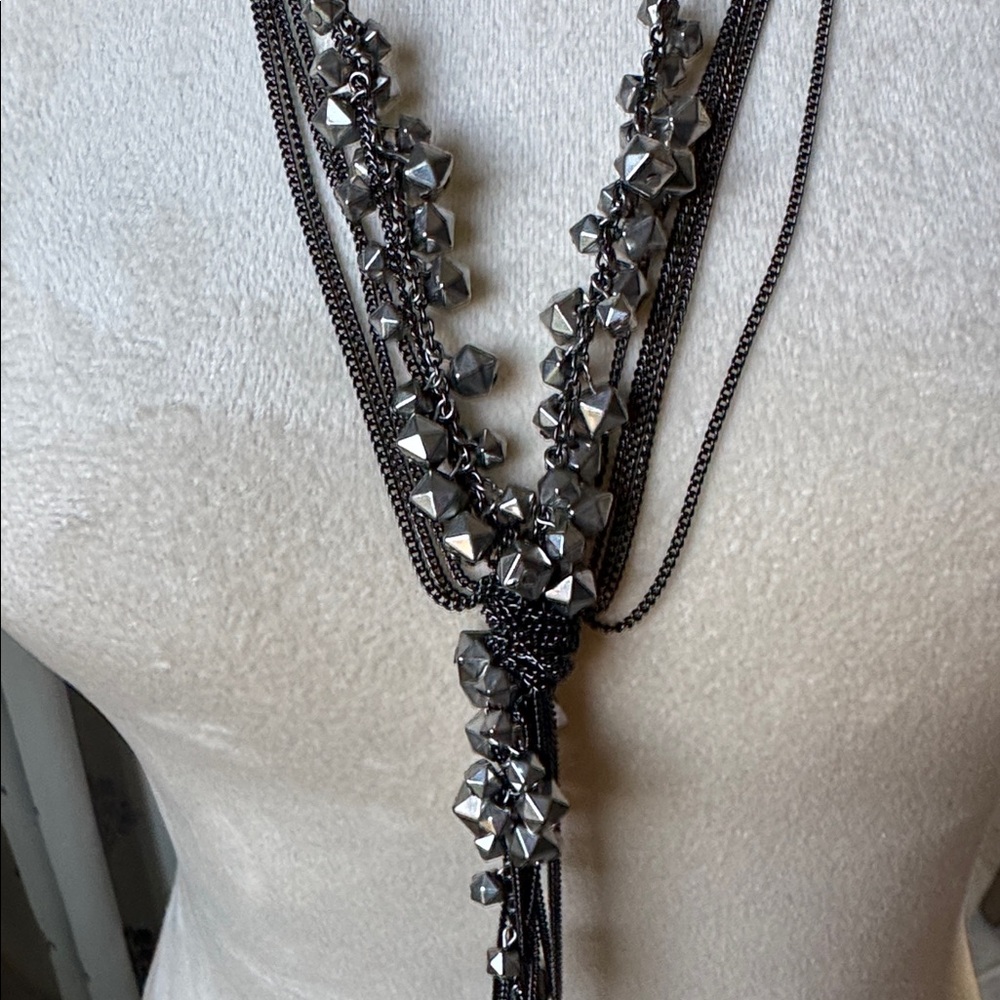 2/$10 Silver Multi-Layer Knot Necklace - Picture 2 of 3